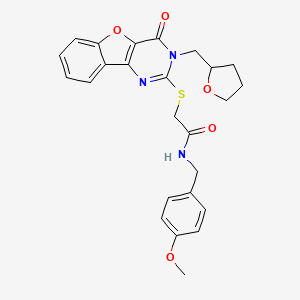 N-(4-methoxybenzyl)-2-{[4-oxo-3-(tetrahydrofuran-2-ylmethyl)-3,4-dihydro[1]benzofuro[3,2-d]pyrimidin-2-yl]sulfanyl}acetamide