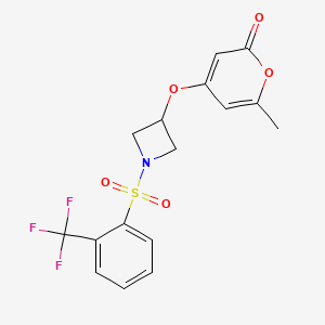 6-methyl-4-((1-((2-(trifluoromethyl)phenyl)sulfonyl)azetidin-3-yl)oxy)-2H-pyran-2-one
