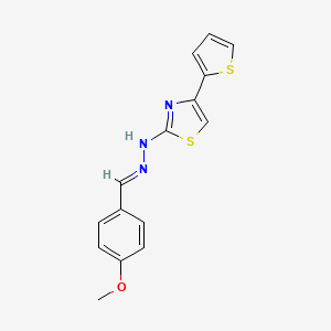 (E)-2-(2-(4-methoxybenzylidene)hydrazinyl)-4-(thiophen-2-yl)thiazole