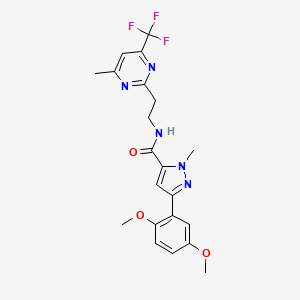 3-(2,5-dimethoxyphenyl)-1-methyl-N-(2-(4-methyl-6-(trifluoromethyl)pyrimidin-2-yl)ethyl)-1H-pyrazole-5-carboxamide
