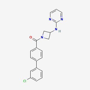 molecular formula C20H17ClN4O B2886761 N-(1-{3'-chloro-[1,1'-biphenyl]-4-carbonyl}azetidin-3-yl)pyrimidin-2-amine CAS No. 2177449-87-3