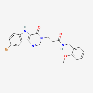 3-(8-bromo-4-oxo-4,5-dihydro-3H-pyrimido[5,4-b]indol-3-yl)-N-(2-methoxybenzyl)propanamide