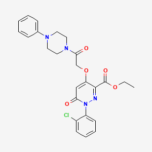 molecular formula C25H25ClN4O5 B2886786 Ethyl 1-(2-chlorophenyl)-6-oxo-4-(2-oxo-2-(4-phenylpiperazin-1-yl)ethoxy)-1,6-dihydropyridazine-3-carboxylate CAS No. 899943-26-1