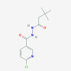 6-chloro-N'-(3,3-dimethylbutanoyl)pyridine-3-carbohydrazide