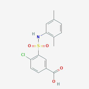 molecular formula C15H14ClNO4S B2886791 4-chloro-3-[(2,5-dimethylphenyl)sulfamoyl]benzoic Acid CAS No. 713083-74-0