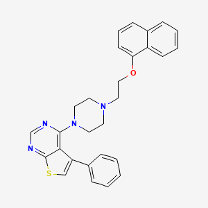 molecular formula C28H26N4OS B2886792 4-(4-(2-(Naphthalen-1-yloxy)ethyl)piperazin-1-yl)-5-phenylthieno[2,3-d]pyrimidine CAS No. 433308-19-1