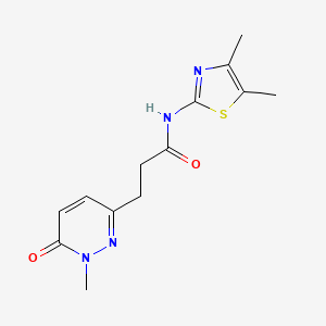 molecular formula C13H16N4O2S B2886794 N-(4,5-dimethylthiazol-2-yl)-3-(1-methyl-6-oxo-1,6-dihydropyridazin-3-yl)propanamide CAS No. 1797185-60-4