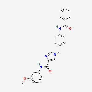 molecular formula C25H22N4O3 B2886795 1-(4-benzamidobenzyl)-N-(3-methoxyphenyl)-1H-imidazole-4-carboxamide CAS No. 1251676-71-7