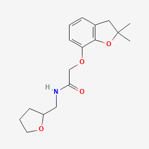molecular formula C17H23NO4 B2886799 2-((2,2-dimethyl-2,3-dihydrobenzofuran-7-yl)oxy)-N-((tetrahydrofuran-2-yl)methyl)acetamide CAS No. 941947-75-7