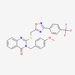3-(4-methoxybenzyl)-2-(((3-(4-(trifluoromethyl)phenyl)-1,2,4-oxadiazol-5-yl)methyl)thio)quinazolin-4(3H)-one