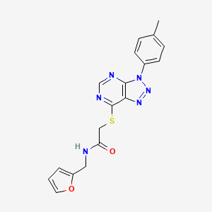 N-(furan-2-ylmethyl)-2-[3-(4-methylphenyl)triazolo[4,5-d]pyrimidin-7-yl]sulfanylacetamide