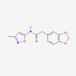 molecular formula C13H12N2O4 B2886810 2-(benzo[d][1,3]dioxol-5-yl)-N-(3-methylisoxazol-5-yl)acetamide CAS No. 1049189-16-3