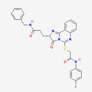 N-benzyl-3-[5-({[(4-fluorophenyl)carbamoyl]methyl}sulfanyl)-3-oxo-2H,3H-imidazo[1,2-c]quinazolin-2-yl]propanamide