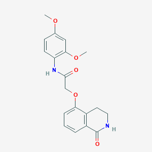 molecular formula C19H20N2O5 B2886824 N-(2,4-dimethoxyphenyl)-2-((1-oxo-1,2,3,4-tetrahydroisoquinolin-5-yl)oxy)acetamide CAS No. 886950-50-1