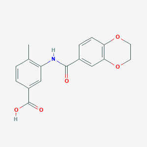 molecular formula C17H15NO5 B2886835 3-(2,3-dihydro-1,4-benzodioxine-6-amido)-4-methylbenzoic acid CAS No. 923854-18-6