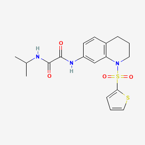 molecular formula C18H21N3O4S2 B2886850 N-(propan-2-yl)-N'-[1-(thiophene-2-sulfonyl)-1,2,3,4-tetrahydroquinolin-7-yl]ethanediamide CAS No. 898414-17-0