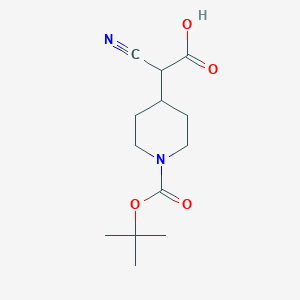 2-Cyano-2-[1-[(2-methylpropan-2-yl)oxycarbonyl]piperidin-4-yl]acetic acid