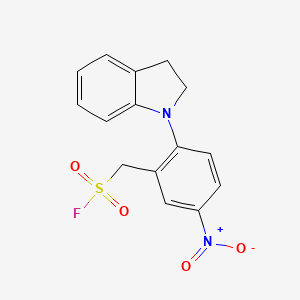 molecular formula C15H13FN2O4S B2886862 [2-(2,3-dihydro-1H-indol-1-yl)-5-nitrophenyl]methanesulfonyl fluoride CAS No. 2094615-28-6