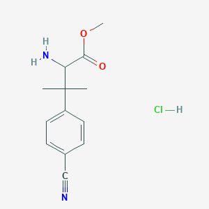 molecular formula C13H17ClN2O2 B2886867 Methyl 2-amino-3-(4-cyanophenyl)-3-methylbutanoate;hydrochloride CAS No. 2416230-95-8