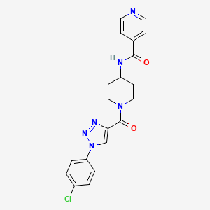 molecular formula C20H19ClN6O2 B2886871 N-(1-(1-(4-chlorophenyl)-1H-1,2,3-triazole-4-carbonyl)piperidin-4-yl)isonicotinamide CAS No. 1251550-85-2