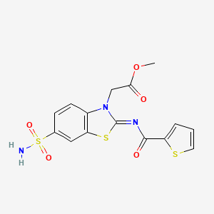 (Z)-methyl 2-(6-sulfamoyl-2-((thiophene-2-carbonyl)imino)benzo[d]thiazol-3(2H)-yl)acetate