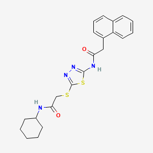 molecular formula C22H24N4O2S2 B2886887 N-cyclohexyl-2-((5-(2-(naphthalen-1-yl)acetamido)-1,3,4-thiadiazol-2-yl)thio)acetamide CAS No. 868973-17-5