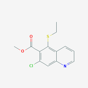 molecular formula C13H12ClNO2S B2886888 Methyl 7-chloro-5-(ethylsulfanyl)quinoline-6-carboxylate CAS No. 2174001-55-7