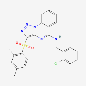 molecular formula C24H20ClN5O2S B2886909 N-(2-chlorobenzyl)-3-[(2,4-dimethylphenyl)sulfonyl][1,2,3]triazolo[1,5-a]quinazolin-5-amine CAS No. 872197-18-7