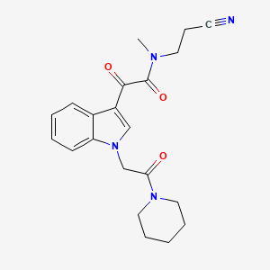 molecular formula C21H24N4O3 B2886961 N-(2-cyanoethyl)-N-methyl-2-oxo-2-[1-(2-oxo-2-piperidin-1-ylethyl)indol-3-yl]acetamide CAS No. 887225-49-2