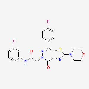 molecular formula C23H19F2N5O3S B2886965 N-(3-fluorophenyl)-2-(7-(4-fluorophenyl)-2-morpholino-4-oxothiazolo[4,5-d]pyridazin-5(4H)-yl)acetamide CAS No. 1203322-30-8