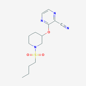 molecular formula C14H20N4O3S B2886967 3-((1-(Butylsulfonyl)piperidin-3-yl)oxy)pyrazine-2-carbonitrile CAS No. 2034436-14-9