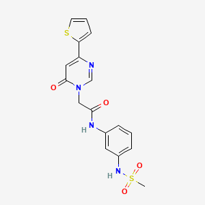 molecular formula C17H16N4O4S2 B2886975 N-(3-(methylsulfonamido)phenyl)-2-(6-oxo-4-(thiophen-2-yl)pyrimidin-1(6H)-yl)acetamide CAS No. 1251562-70-5