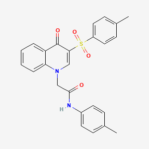 molecular formula C25H22N2O4S B2886977 2-[3-(4-methylbenzenesulfonyl)-4-oxo-1,4-dihydroquinolin-1-yl]-N-(4-methylphenyl)acetamide CAS No. 902521-23-7