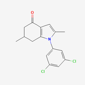 molecular formula C16H15Cl2NO B2887014 1-(3,5-dichlorophenyl)-2,6-dimethyl-4,5,6,7-tetrahydro-1H-indol-4-one CAS No. 1022480-78-9