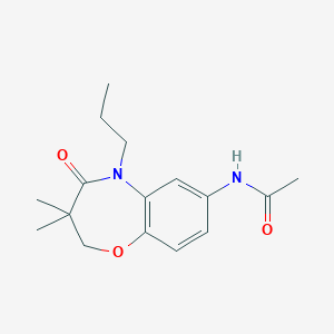 molecular formula C16H22N2O3 B2887033 N-(3,3-dimethyl-4-oxo-5-propyl-2,3,4,5-tetrahydro-1,5-benzoxazepin-7-yl)acetamide CAS No. 921521-98-4