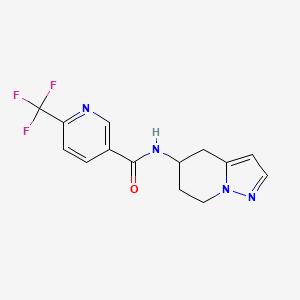 molecular formula C14H13F3N4O B2887042 N-(4,5,6,7-tetrahydropyrazolo[1,5-a]pyridin-5-yl)-6-(trifluoromethyl)nicotinamide CAS No. 2034260-25-6