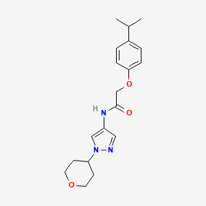 molecular formula C19H25N3O3 B2887068 N-[1-(oxan-4-yl)-1H-pyrazol-4-yl]-2-[4-(propan-2-yl)phenoxy]acetamide CAS No. 1448056-91-4