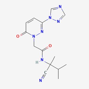 molecular formula C14H17N7O2 B2887069 N-(1-cyano-1,2-dimethylpropyl)-2-[6-oxo-3-(1H-1,2,4-triazol-1-yl)-1,6-dihydropyridazin-1-yl]acetamide CAS No. 1197793-71-7