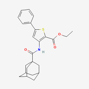 molecular formula C24H27NO3S B2887076 ethyl 3-(adamantane-1-amido)-5-phenylthiophene-2-carboxylate CAS No. 476298-35-8