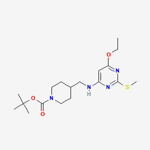 molecular formula C18H30N4O3S B2887098 tert-Butyl 4-(((6-ethoxy-2-(methylthio)pyrimidin-4-yl)amino)methyl)piperidine-1-carboxylate CAS No. 1353989-87-3