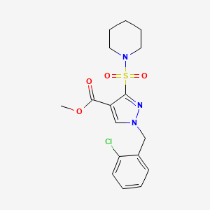 methyl 1-(2-chlorobenzyl)-3-(piperidin-1-ylsulfonyl)-1H-pyrazole-4-carboxylate
