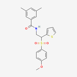 N-[2-[(4-methoxyphenyl)sulfonyl]-2-(2-thienyl)ethyl]-3,5-dimethylbenzamide