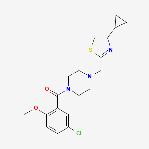 (5-Chloro-2-methoxyphenyl)(4-((4-cyclopropylthiazol-2-yl)methyl)piperazin-1-yl)methanone