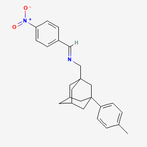molecular formula C25H28N2O2 B2887155 (E)-{[3-(4-methylphenyl)adamantan-1-yl]methyl}[(4-nitrophenyl)methylidene]amine CAS No. 320368-89-6