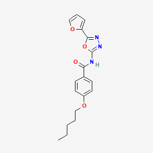 molecular formula C18H19N3O4 B2887156 N-[5-(furan-2-yl)-1,3,4-oxadiazol-2-yl]-4-(pentyloxy)benzamide CAS No. 862809-00-5