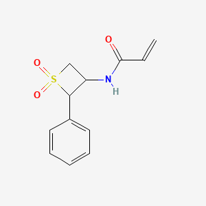 molecular formula C12H13NO3S B2887160 N-(1,1-Dioxo-2-phenylthietan-3-yl)prop-2-enamide CAS No. 2411301-59-0