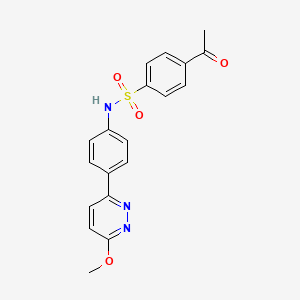 molecular formula C19H17N3O4S B2887174 4-acetyl-N-[4-(6-methoxypyridazin-3-yl)phenyl]benzenesulfonamide CAS No. 903280-62-6