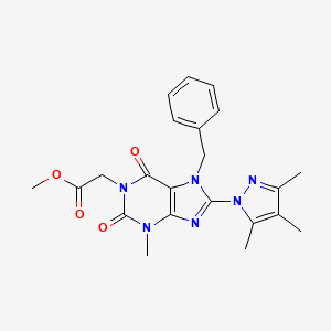 molecular formula C22H24N6O4 B2887181 methyl [7-benzyl-3-methyl-2,6-dioxo-8-(3,4,5-trimethyl-1H-pyrazol-1-yl)-2,3,6,7-tetrahydro-1H-purin-1-yl]acetate CAS No. 1014011-56-3