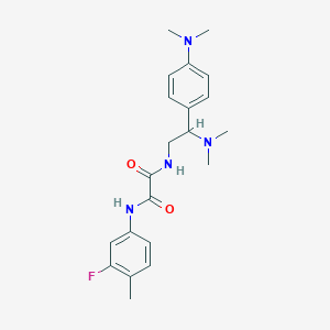 molecular formula C21H27FN4O2 B2887210 N'-[2-(dimethylamino)-2-[4-(dimethylamino)phenyl]ethyl]-N-(3-fluoro-4-methylphenyl)ethanediamide CAS No. 899956-77-5