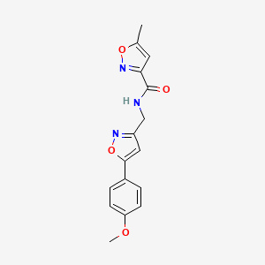 molecular formula C16H15N3O4 B2887216 N-((5-(4-methoxyphenyl)isoxazol-3-yl)methyl)-5-methylisoxazole-3-carboxamide CAS No. 1209281-21-9